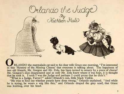 A splendid, bright copy of Orlando the Judge, another exploit of Orlando, the Marmalade Cat by Kathleen Hale, 1950