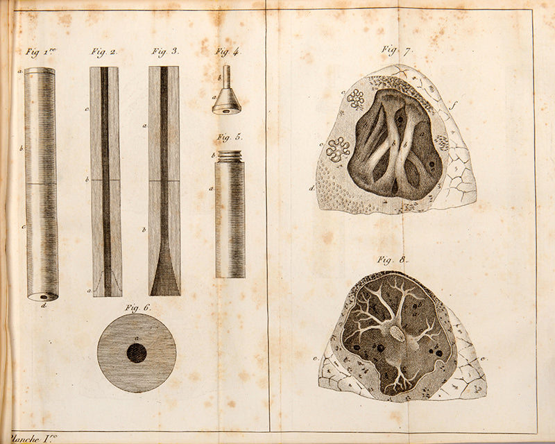First edition of the announcement of the stethoscope's invention, De l'Auscultation Médiate by Réné Théophile Hyacinthe Laennec, published in 1819.