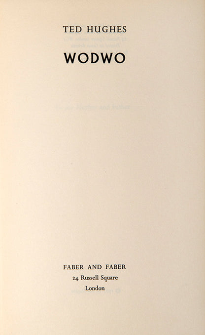 First edition of Wodwo by Ted Hughes.