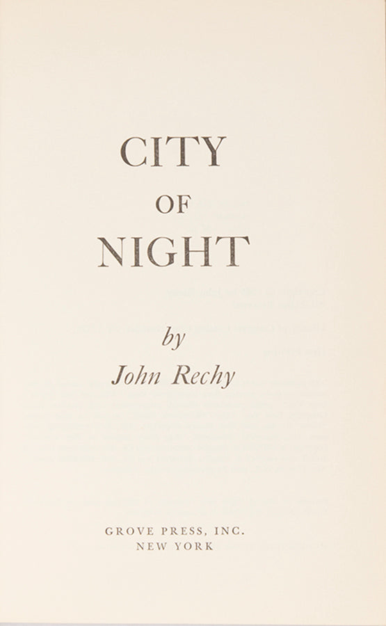 First edition of City of Night by John Rechy, the author's first book.