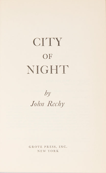 First edition of City of Night by John Rechy, the author's first book.
