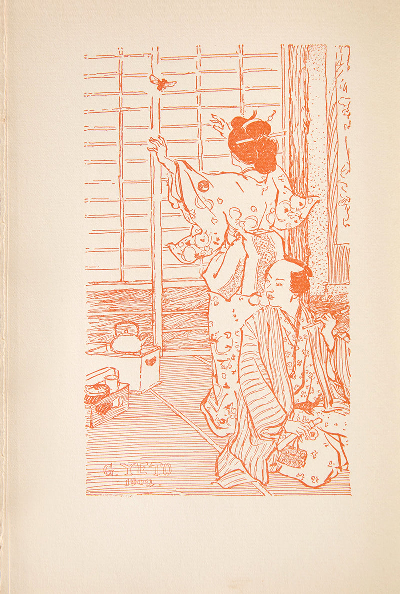 This first edition of Kotto, by Lafcadio Hearn features beautiful illustrations in red by the artist Geniro Yeto, it is also the first state of the first printing