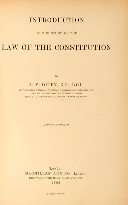 Introduction to the Study of the Law of the Constitution.