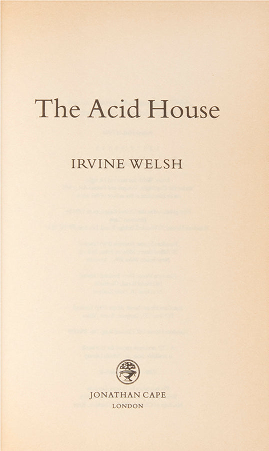 First ediiton of The Acid House by Irvine Welsh.