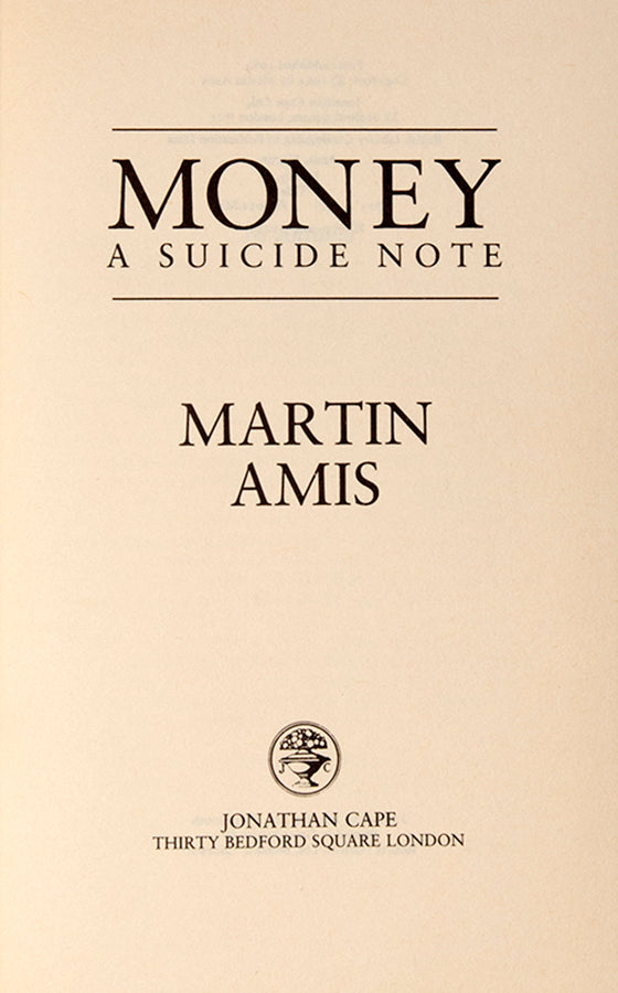 First edition of Money by Martin Amis.