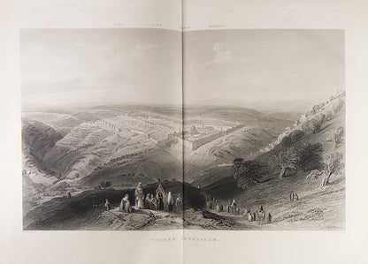 Illustrated Bible, with commentaries of Scott and Henry, edited by Red. John Eadie, bound in full leather with gilt tooled decoration and lettering to spine