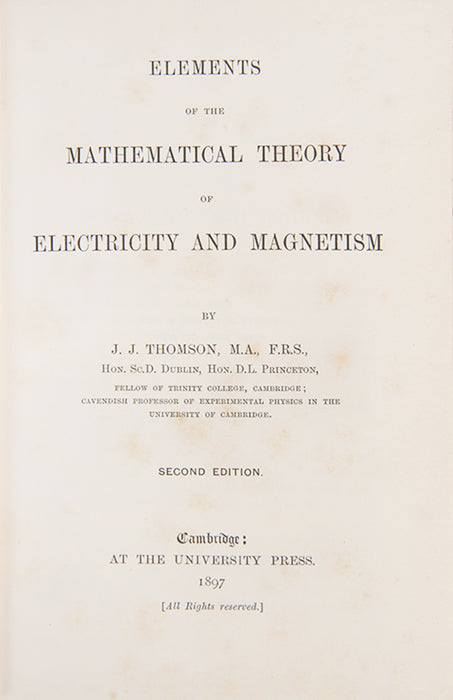 Elements of the Mathematic Theory of Electricity and Magnetism.