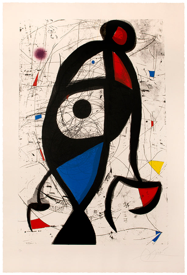 Joan Miro, La Contre Balancee, 1975, etching and aquatint, signed by the artist, from the edition of 50, on Arches paper