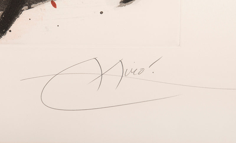 Joan Miro, La Femme Toupie, 1974, etching and aquatint, signed by the artist, from the edition of 50, on Arches paper