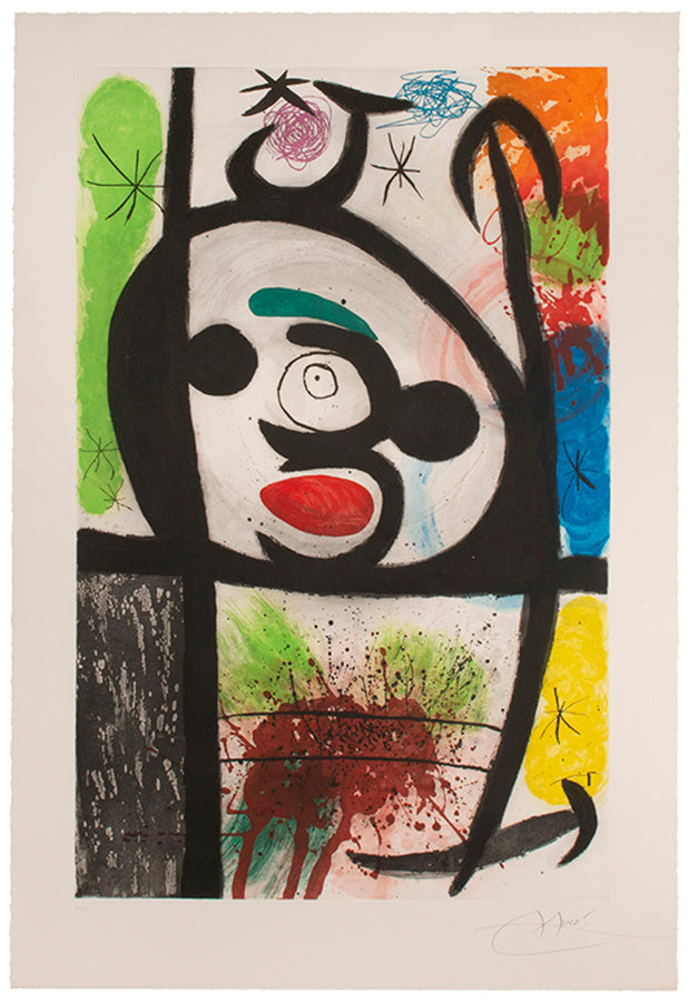 Joan Miro, La Femme Toupie, 1974, etching and aquatint, signed by the artist, from the edition of 50, on Arches paper