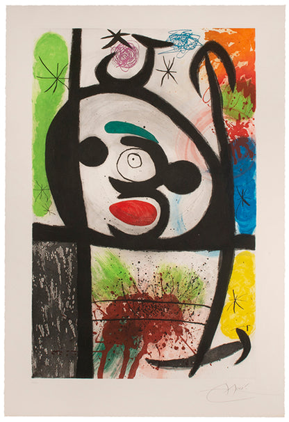 Joan Miro, La Femme Toupie, 1974, etching and aquatint, signed by the artist, from the edition of 50, on Arches paper