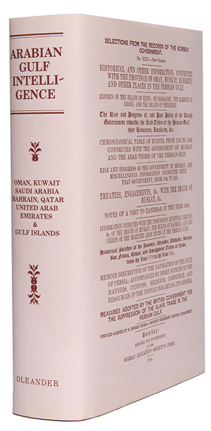 Hughes Thomas's Arabian Gulf Intelligence, first publisehd in 1856, is an indispensible guide to the Persian Gulf in the mid-19th century. 