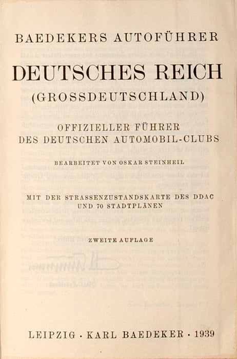 Deutschland. Autoführer. Deutsches Reich (Grossdeutschland)