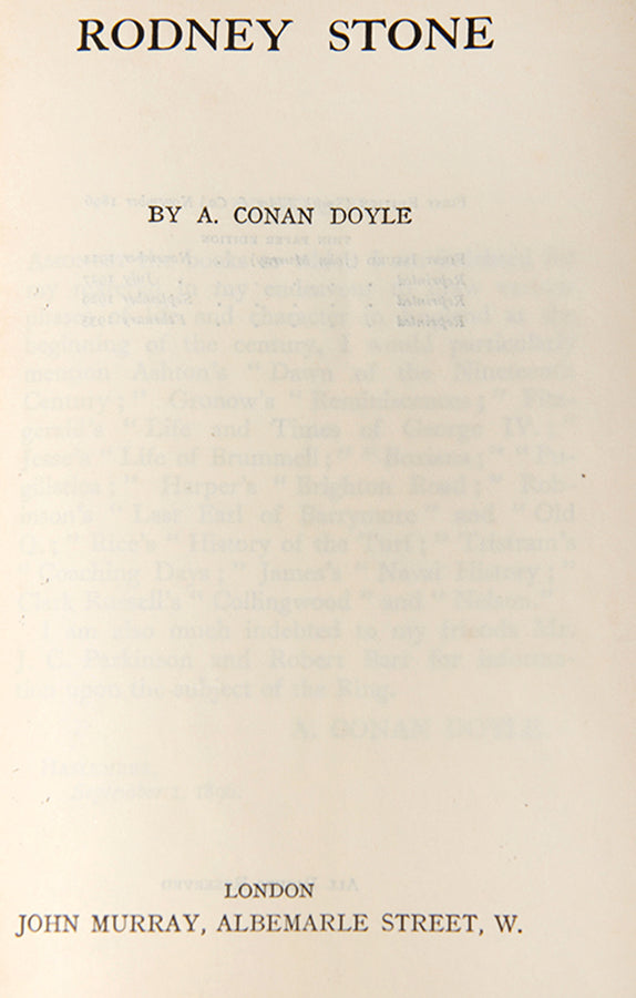 A handsome thin paper edition of Sir Arthur Conan Doyle's prose works in a deluxe red calf binding