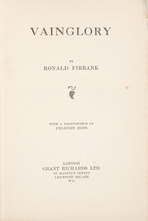First edition of Vinglory by A.A.R. Firbank in the dustjacket.
