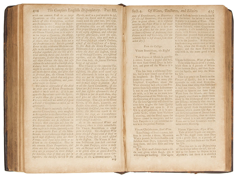 The eleventh edition of John Quincy's popular Pharmacopoeia Officinalis & Extemporanea, or English Dispensatory.