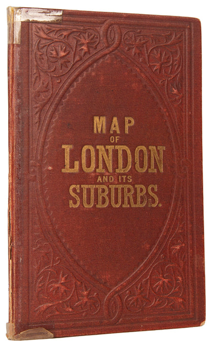 The 1879 issue of Reynolds's New Map of London and Its Suburbs, extending west to east from Hammersmith to River Lea and north to south from Holloway to Brixton.