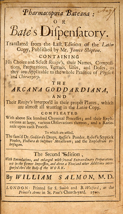 Pharmacopoeia Bateana: or Bates's Dispensatory.