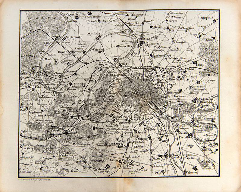 This is the last series started by Karl Baedeker himself before he died in 1859. Plans include Versailles, Rouen, Dieppe and Strassburg. 