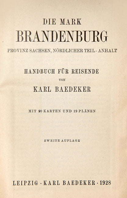 Scarce.  Issued between the wars for local German tourists. It covers Berlin and the surrounding regions including part of Saxony.