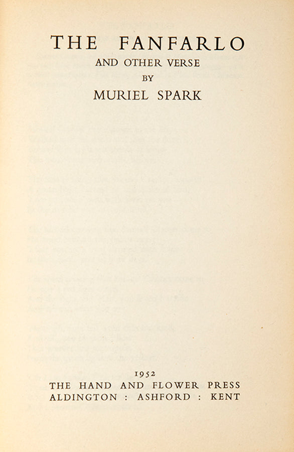 First edition of The Fanfarlo by Muriel Spark.