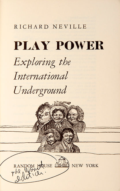 First US edition of Player Power by Richard Neville, inscribed by the author.