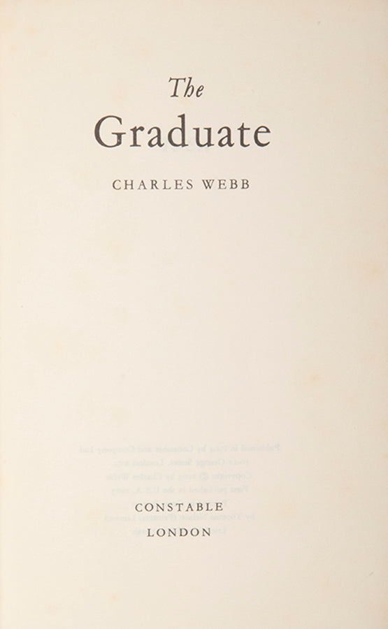 First edition of The Graduate by Charles Webb, the author's most famous work.
