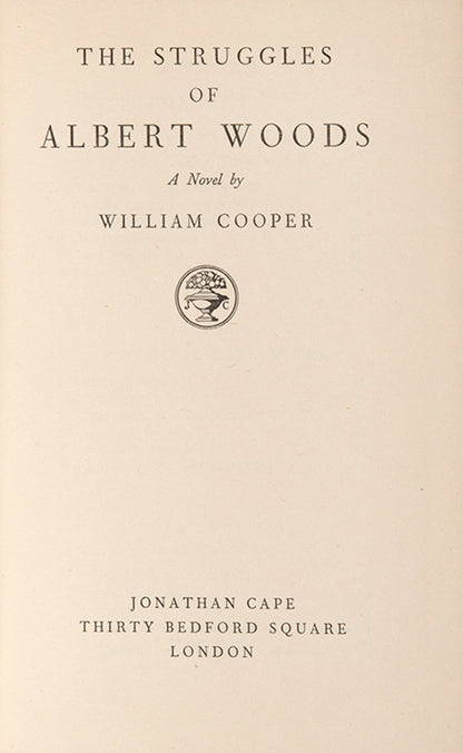 First edition of The Struggles of Albert Woods by William Cooper.