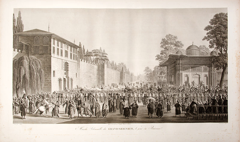 A superior unfolded copy of the first edition of Antoine Melling's magnificent work on Constantinople. 'one of the finest topographical illustrated books ever produced' (Koç). Unfolded examples rarely appear on the market.