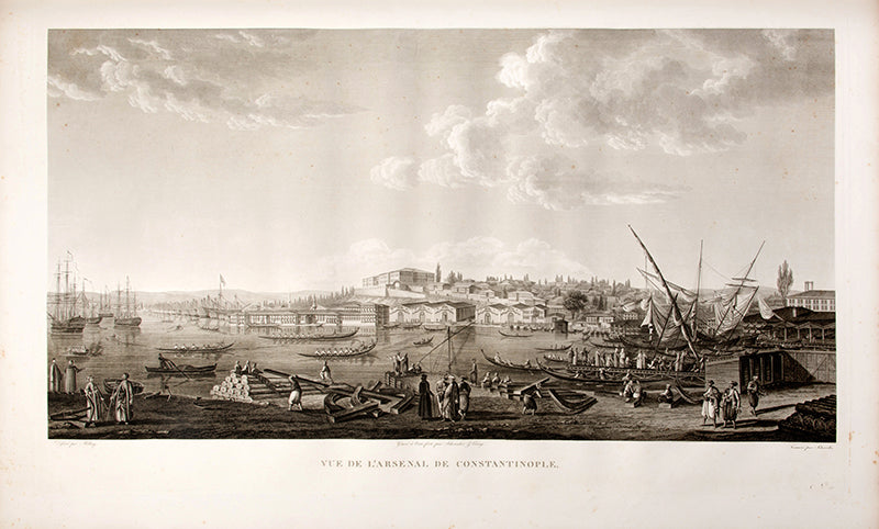 A superior unfolded copy of the first edition of Antoine Melling's magnificent work on Constantinople. 'one of the finest topographical illustrated books ever produced' (Koç). Unfolded examples rarely appear on the market.