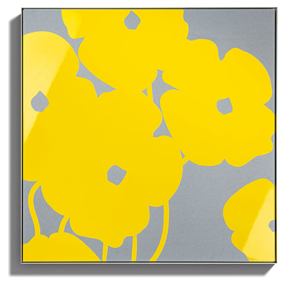 Donald Sultan, Yellow Poppies in Cement, 2024, acrylic and concrete high rendered print on aluminium, signed by the artist, from the edition of 20