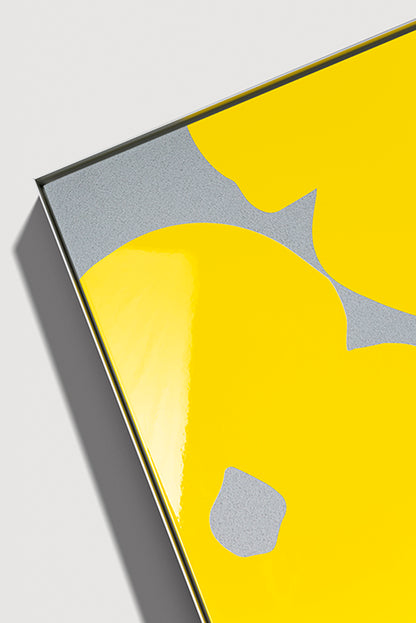 Donald Sultan, Yellow Poppies in Cement, 2024, acrylic and concrete high rendered print on aluminium, signed by the artist, from the edition of 20