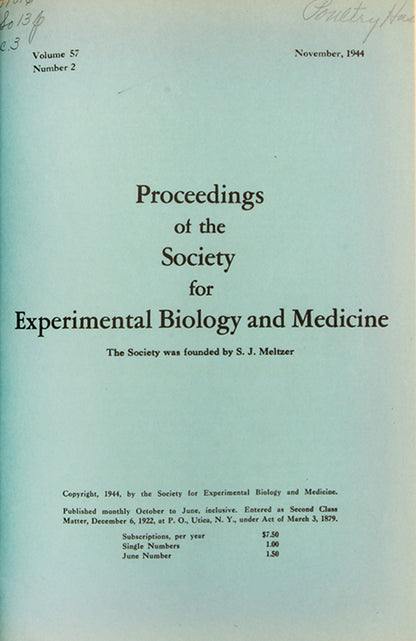 The rare first edition of Effect of Streptomycin and Other Antibiotic Substances, the paper announcing a potential cure for tuberculosis by Albert Schatz and Selamn Waksman.