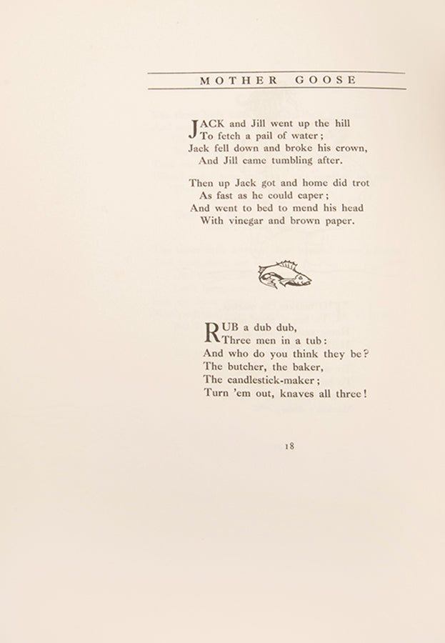 A beautifully illustrated edition of Charles Perrault's Mother Goose Old Nursery Rhymes, illustrated and signed by Arthur Rackham, the deluxe issue with 13 colour illustrations