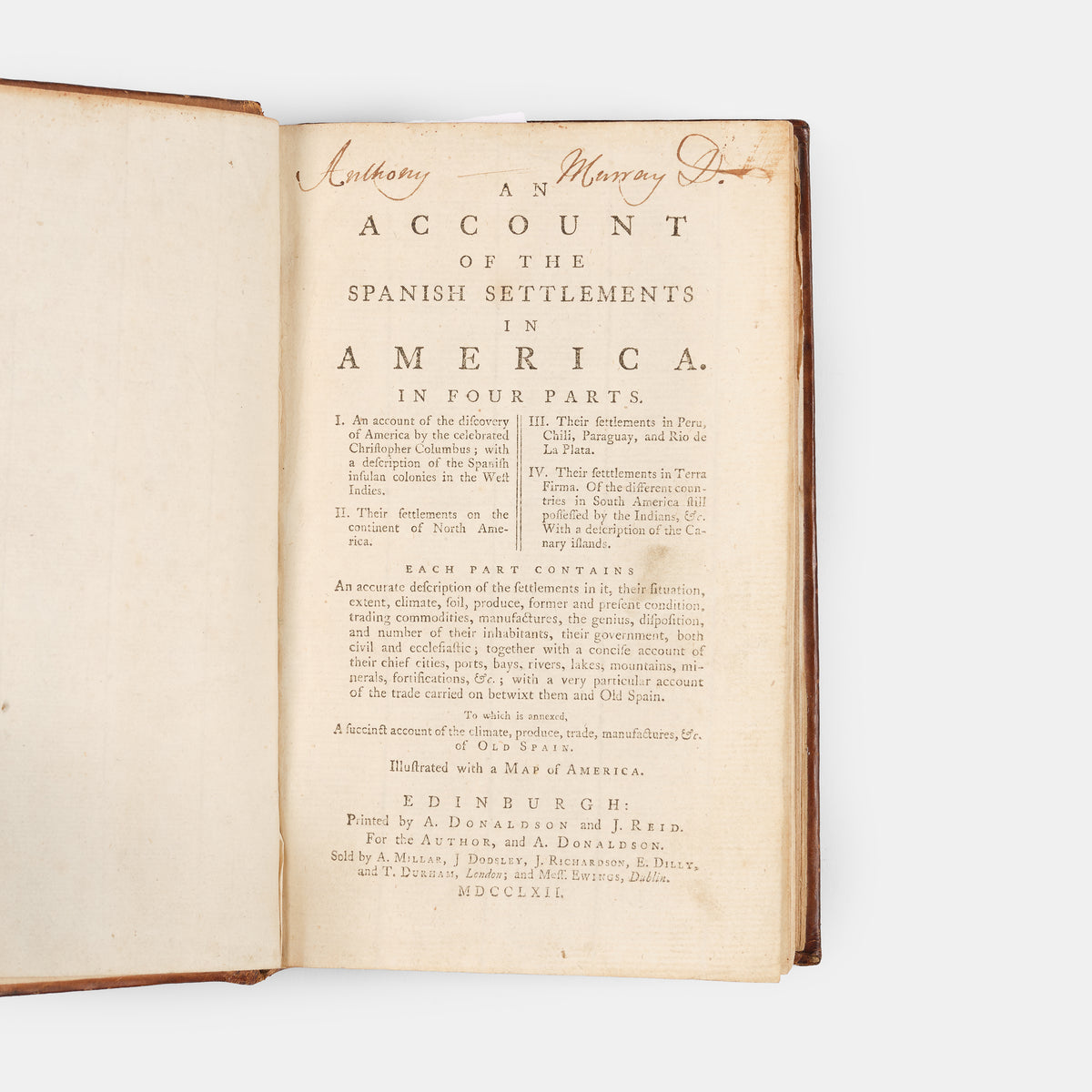 An Account of the Spanish Settlements in America. In Four Parts.
