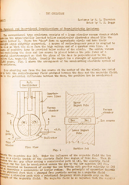 Rare set of mimeographed lecture notes from an experimental physics course connected with Berkeley's Radiation Laboratory, with chapters by three Nobel Prize winners, 1950.