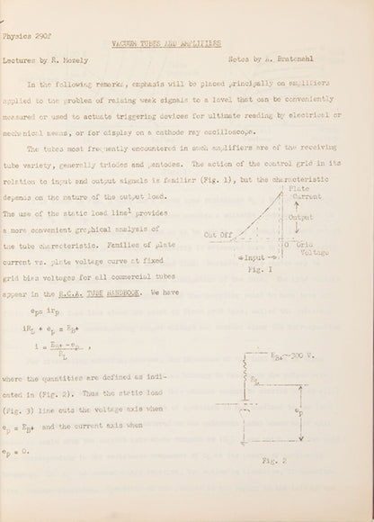 Rare set of mimeographed lecture notes from an experimental physics course connected with Berkeley's Radiation Laboratory, with chapters by three Nobel Prize winners, 1950.