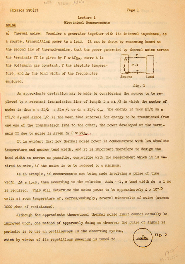 Rare set of mimeographed lecture notes from an experimental physics course connected with Berkeley's Radiation Laboratory, with chapters by three Nobel Prize winners, 1950.