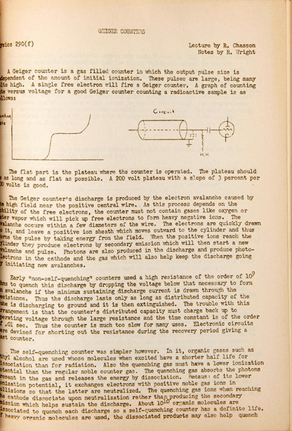 Rare set of mimeographed lecture notes from an experimental physics course connected with Berkeley's Radiation Laboratory, with chapters by three Nobel Prize winners, 1950.
