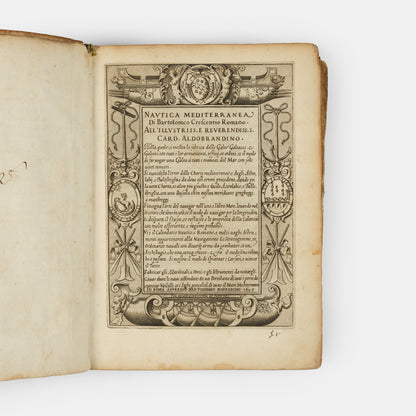 The 1607 second edition of the maritime classic Nautica Mediterranea by Bartolomeo Crescenzi, with the rare portolan chart of the Mediterranean.