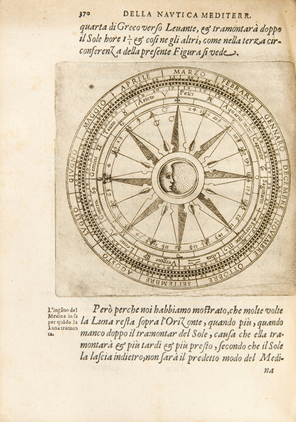 The 1607 second edition of the maritime classic Nautica Mediterranea by Bartolomeo Crescenzi, with the rare portolan chart of the Mediterranean.