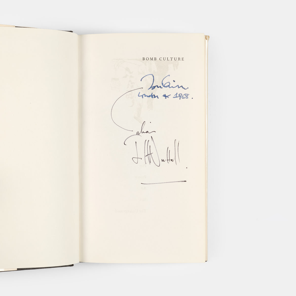 First edition of Bomb Culture by Jeff Nuttall, signed by the author.