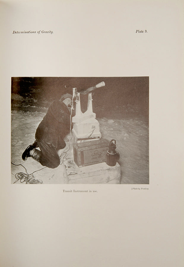A report on the pendulum observations made by Charles Seymour Wright during Captain Scott's 'Terra Nova' expedition.