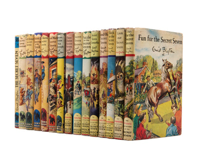 A complete first edition set of Enid Blyton's famous Secret Seven books, uncommon complete and with the dust-jackets all present and in such good condition
