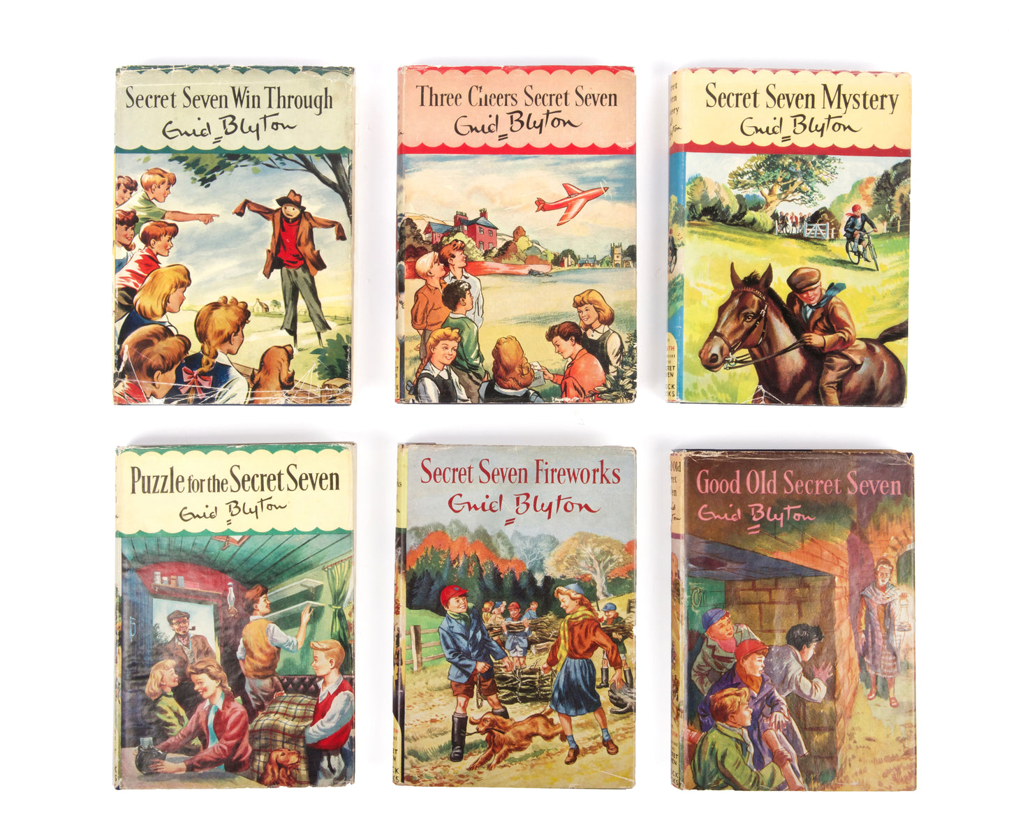 A complete first edition set of Enid Blyton's famous Secret Seven books, uncommon complete and with the dust-jackets all present and in such good condition