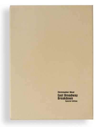 Christopher Wool took the photographs in East Broadway Breakdown between 1994 and 1995 after returning to New York following a one-year DAAD residency in Berlin. They were all taken at night as he walked between his studio on the Lower East Side and his apartment in Chinatown.