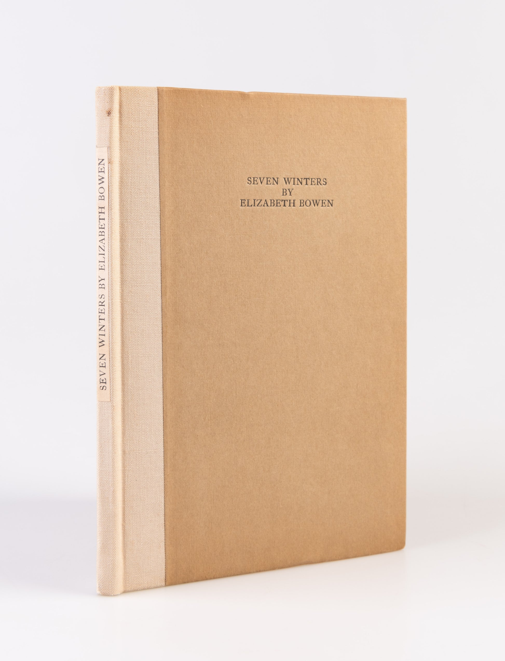 First edition of Seven Winters by Elizabeth Bowen, one of 450 copies, inscribed by the author.