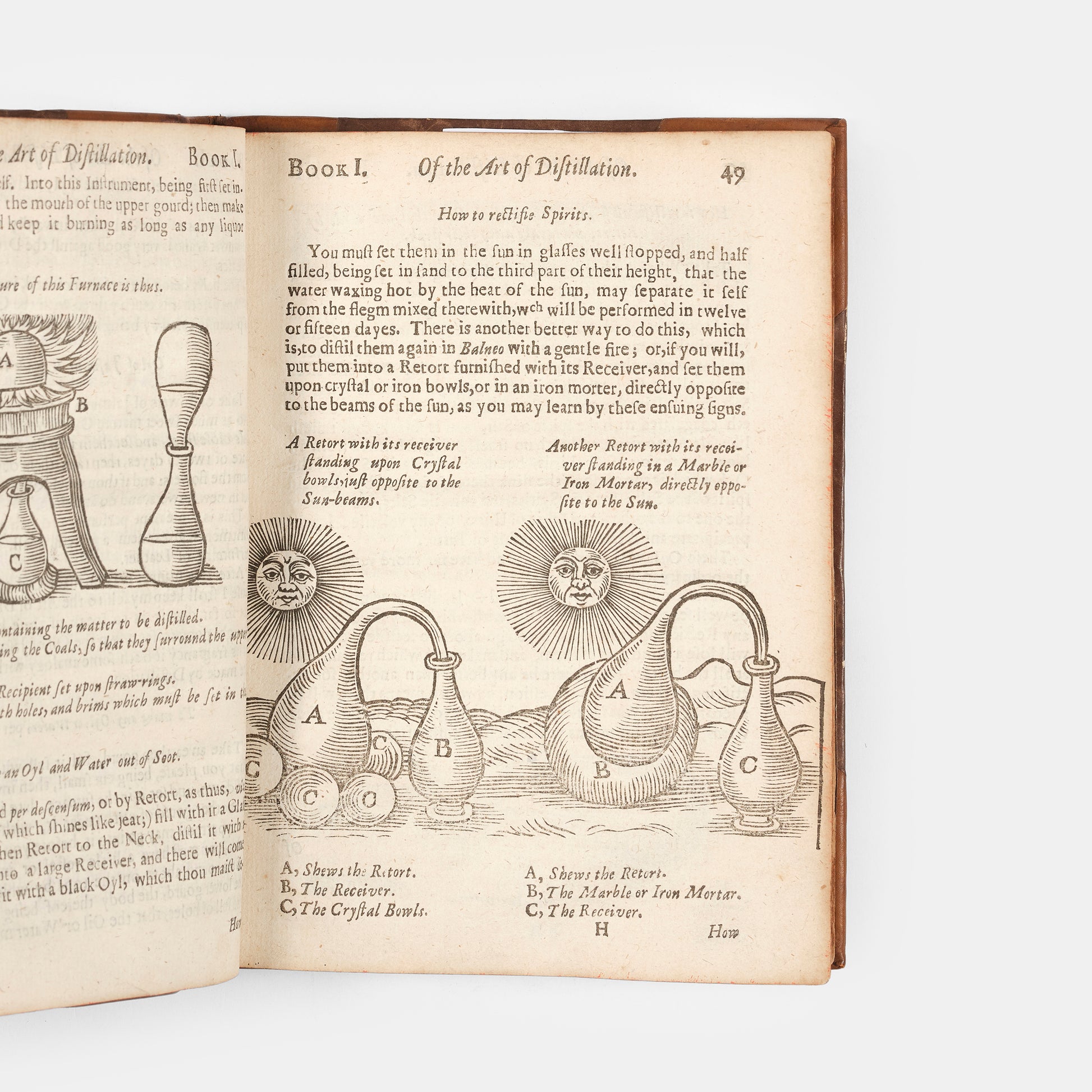 The enlarged third edition of physician John French's work on the distillation of pharmaceuticals, The Art of Distillation, with numerous woodcut illustrations, 1664.
