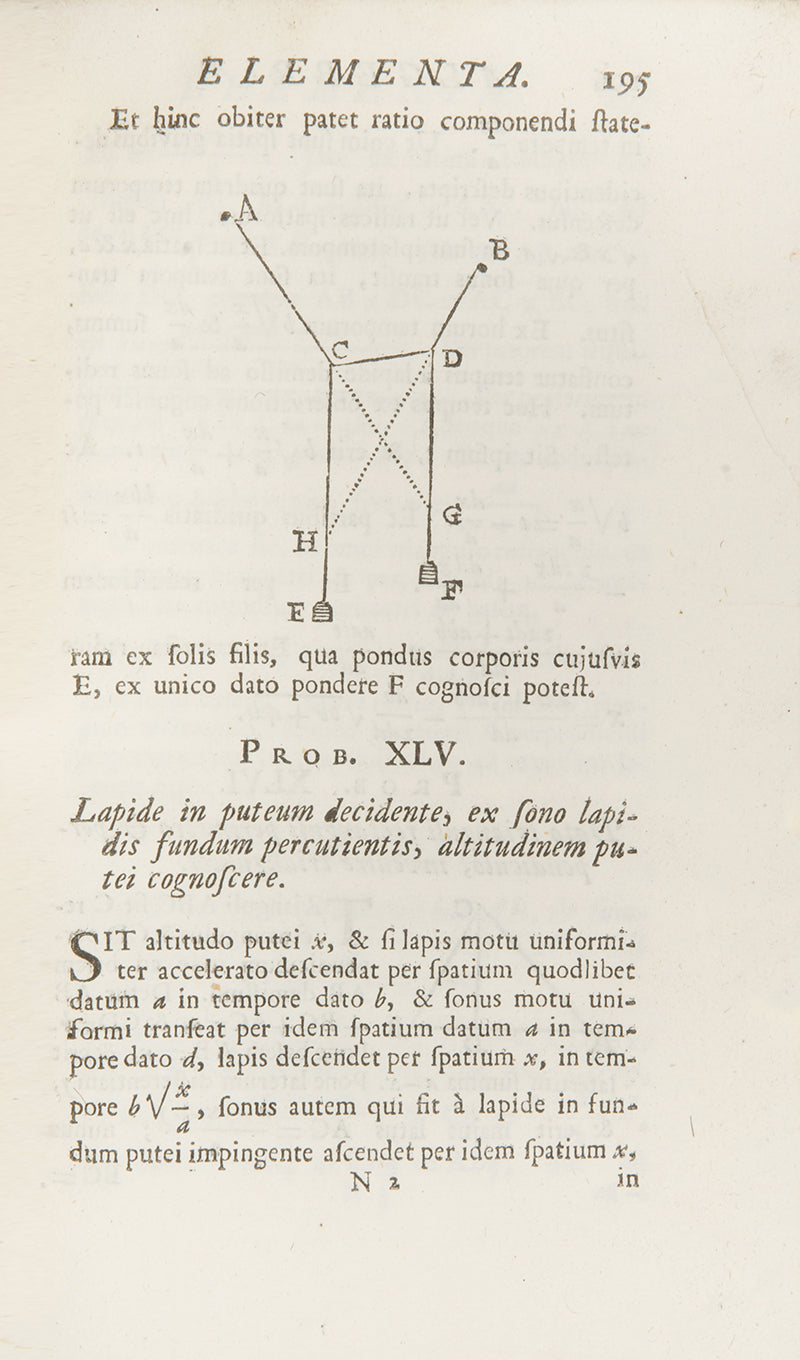 The first edition of Arithmetica Universalis, Isaac Newton's most read and republished mathematical work, edited by William Whiston and published in 1707.