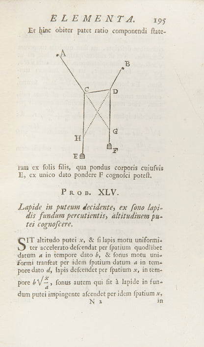 The first edition of Arithmetica Universalis, Isaac Newton's most read and republished mathematical work, edited by William Whiston and published in 1707.